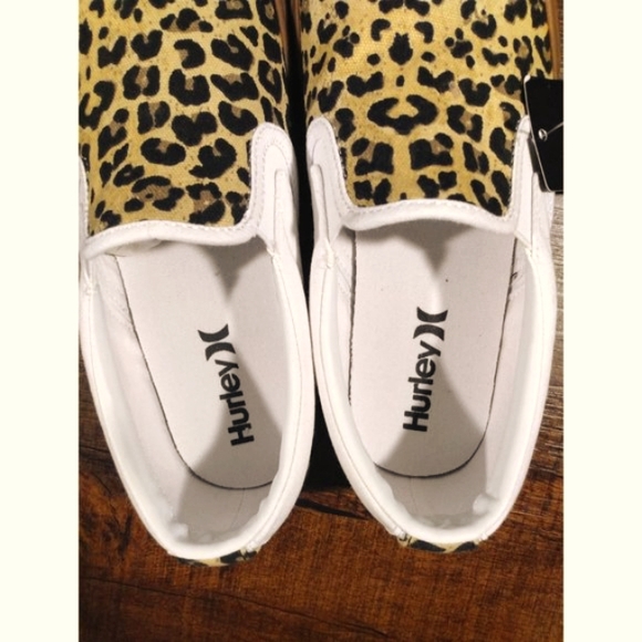 Hurley 8.5M Kayo Slip On Loafers Leopard White NIB - Picture 4 of 4